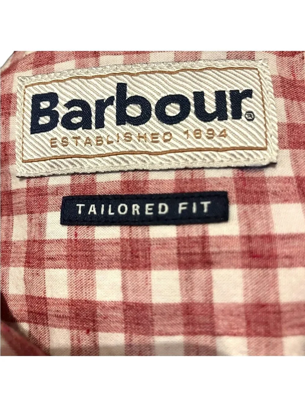 Barbour Kanehill Pink Gingham Shirt Extra Large NWT